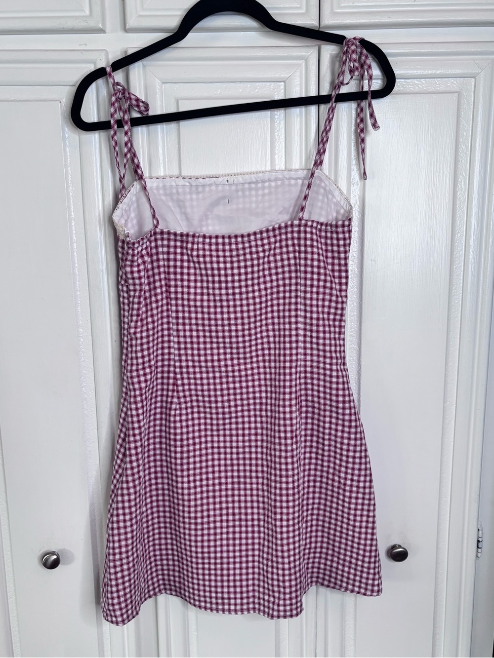 Princess Polly Pink Gingham Mini Dress with Cream Trim - Picture 4 of 12